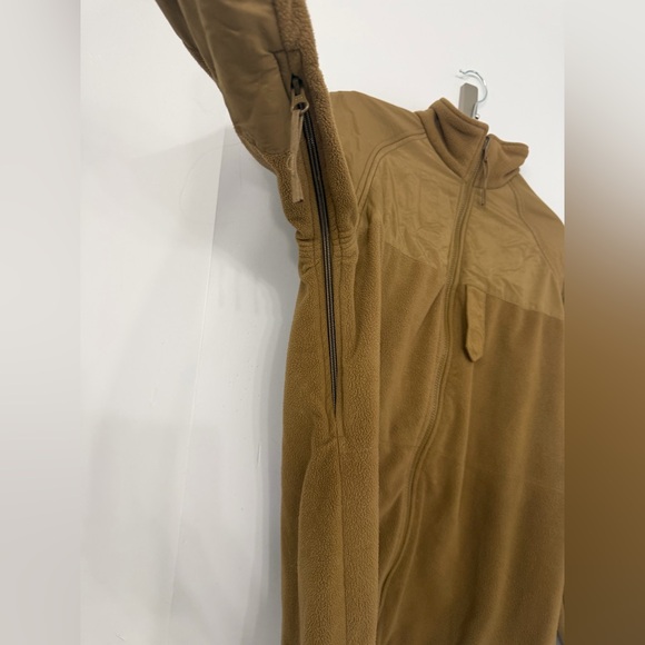 U.S. Navy Parka Liner Working Uniform Men Small Tan Full Zip Tactical Sweatshirt - Picture 2 of 7